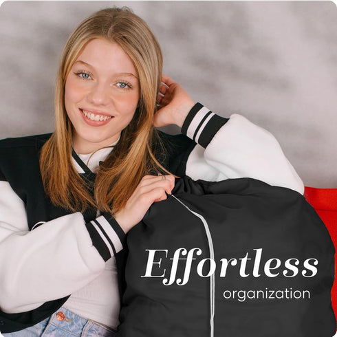 Nylon XL Laundry Bag, Large Capacity with Locking Drawstring, Machine Washable, Fits Laundry Baskets or Hampers, Holds 2 Loads of Clothes (Black, ...