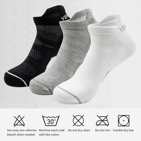 No Show Ankle Running Socks Men & Women Low Cut Athletic Sports Hidden Cushioned Tab Socks for Hiking Cycling Workout Golf Tennis Gym Walking 3 Pa...