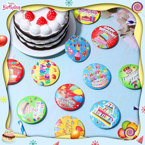 2 1/4 inches Pin for Happy Birthday Gifts Birthday Button Pinback Buttons for Happy Birthday Colorful Birthday Button Pins Party Birthday Pins for...