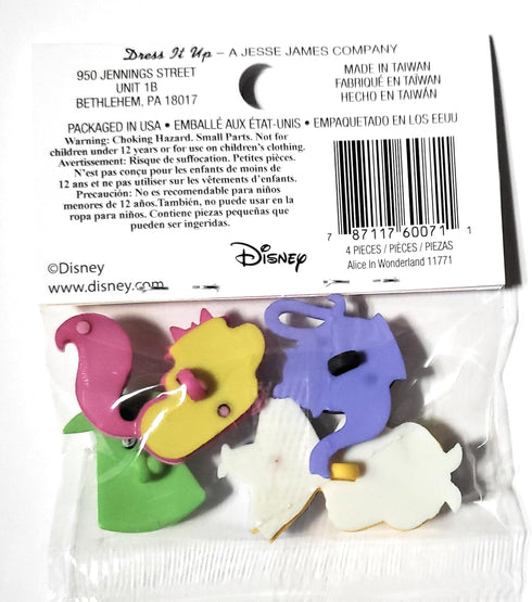 Disney Alice in Wonderland Buttons by Dress It Up Buttons and Embellishments - 4 Piece...