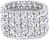 EVER FAITH Women's Round Shaped Austrian Crystal Wedding 3 Layers Luxury Elastic Stretch Bracelet...