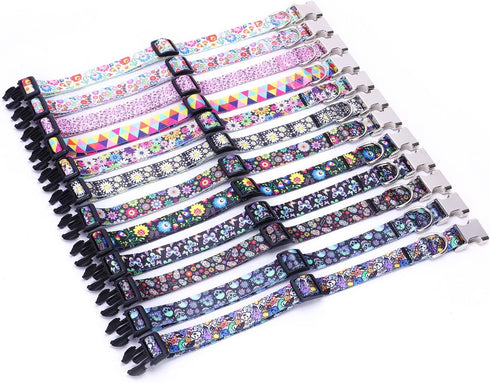 Cute Dog Collar for XS Small Medium Large Dogs, Soft Nylon Pet Collar,3D Print Multicolor Patterns collars Adjustable for dogs Girl Boy Puppy Walk...