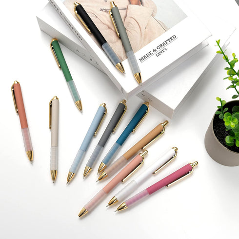 Linbsunne Ballpoint Pens Black Medium Point 1mm Pen with Super Soft Grip Ball Point Pen for Men Women Retractable Pens...