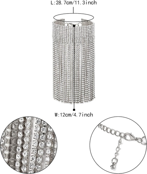 Flyonce Stunning Tassel Anklet Bracelet for Women, Full Rhinestone Crysal Anklet 1 pcs...