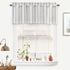 DriftAway Farmhouse Vertical Striped Linen Blend Valances for Windows 18 Inch Blackout Kichen Curtain Valance for Living Room Country Vintage Line...