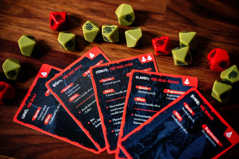 Werewolf: The Apocalypse 5th Edition Roleplaying Game Dice & Form -Card Set - RPG Accessory, Contains 17 Dice & 5 -Cards...