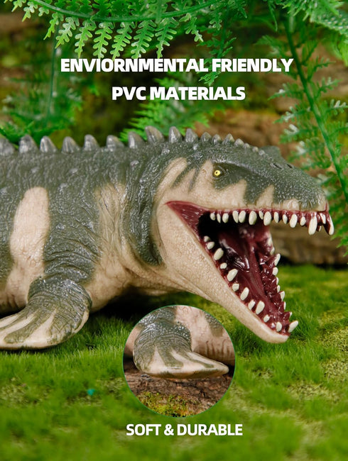 16” Mosasaurus Dinosaur Toys - Large Realistic Mosasaurs Jurassic Prehistorical Toy for Kids, Hand Painted Action Figure Model Dinosaurs for Boys ...