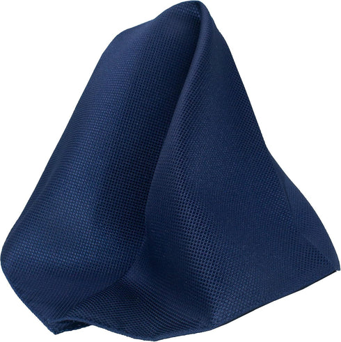 Deluxe Navy Silk Jacquard Pocket Square by Royal Silk - Premium 34-momme, 6-Ply Silk -100% Silk...