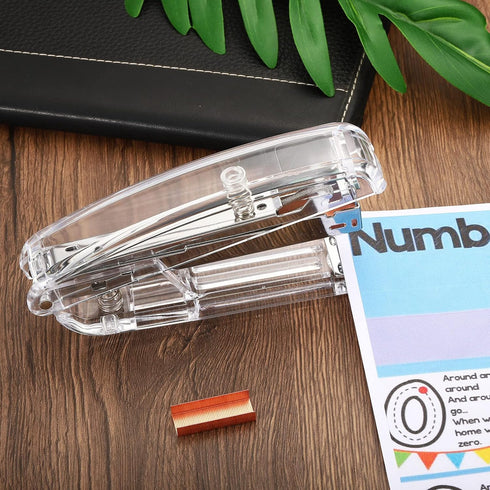 PATIKIL Acrylic Stapler, Portable Stylish Manual Effortless Desktop Accessories Stapler for Classroom Home Office Desk, Gold...