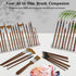 Bougimal 32 Pieces Paint Brush Set, Artist Upgrade Series, Nylon Bristles with Round, Filbert, Flat, Fan, Angle, Fine Detail Brush, Suitable for A...