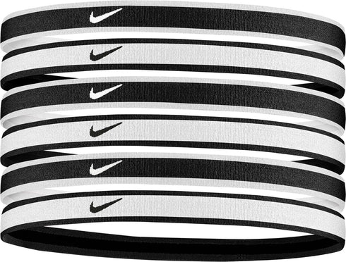 Nike Swoosh Sport Headbands 6 Pack (One Size Fits Most, Black/Grey/White) - Unisex...