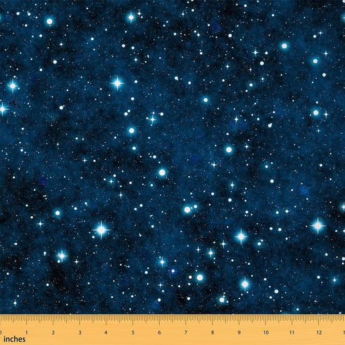 Galaxy Upholstery Fabric by The Yard, Outer Space Starry Sky Indoor Outdoor Fabric by The Yard, Universe Sparkle Stars Decorative Fabric for Uphol...