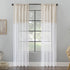 Clean Window Color Block Accent Anti-Dust Allergy/Pet Friendly Anti-Dust Sheer Curtain Panel, 50" x 84", Linen...
