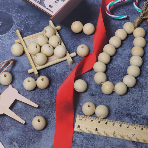 3/4"Wooden Round Beads 100pcs Unfinished Natural Loose Beads Spacer Beading Supplies Jewelry Findings Charms...