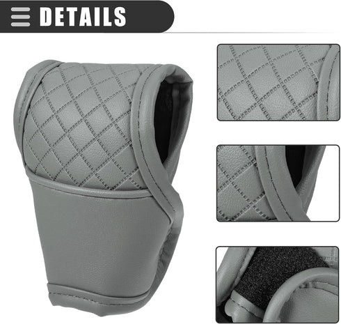 Motoforti Universal Car Gear Shift Cover Shift Knob Cover Gear Stick Cover Automatic Shift Gear Cover, Fashionable, Faux Leather, Gray...