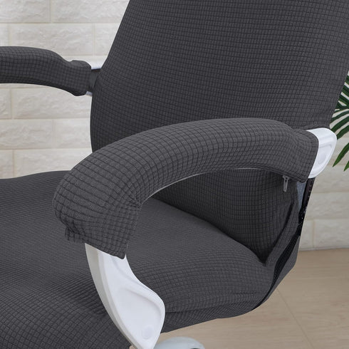 FORCHEER Office Chair Cover Water Repellent Jacquard Armrest Swivel Chair Slipcovers Removable Stretch Universal Computer Chair Cover M with Chair...