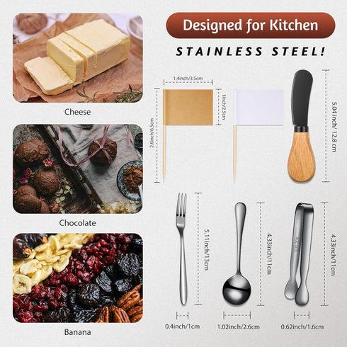 Cheese Butter Spreader Knives Set Charcuterie Accessories Stainless Steel Spreader Knives with Wooden Handles Charcuterie Boards Utensils Mini Ser...