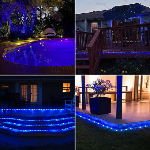 Solar Rope Lights Outdoor String Lights, 16.5 Ft 50 LED Tube Light Waterproof Copper Wire Fairy Lights for Garden Fence Yard Christmas Wedding Par...