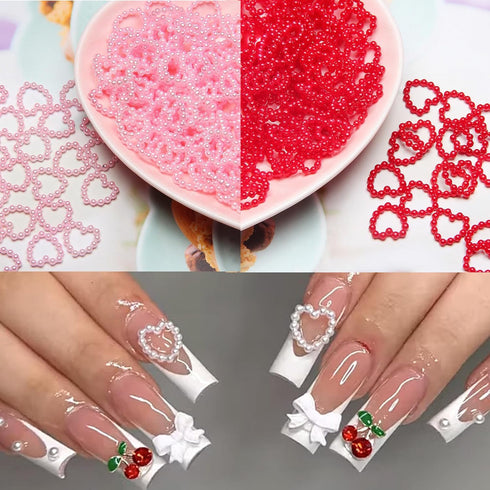 40PCS Cherry Nail Charms with 3D Crystals Design, Kawaii Nail Charms with Heart and Planet Nail Charms, Cherry Nail Charms Art Shiny Gems Nail Mak...