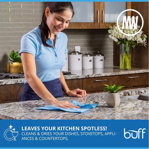 12" x 12" MW Pro Multi-Surface Microfiber Cleaning Cloths | Gray - 12 Pack | Premium Microfiber Towels for Cleaning Glass, Kitchens, Bathrooms, Au...
