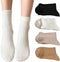 Women Cute Ruffle Frilly Turn Cuff Ankle Socks Scalloped Pointelle Solid Casual Crew Socks 4 Pairs...