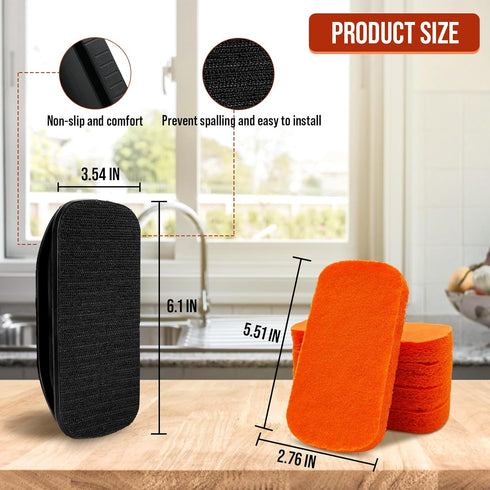 6-Piece Griddle Cleaning Kit for Blackstone, Flat Top Grill Cleaning Kit Non-Scratch Scouring Pads for Kitchen - 5 Scrubber Pads and 1 Handle...