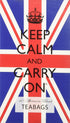 Keep Calm and Carry On Tea Carton Box, Afternoon Blend Tea (40 Bags, 125g, 4.4oz)...
