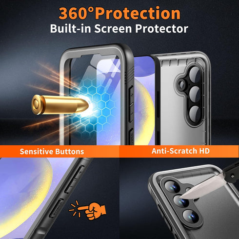 Cozycase for Samsung Galaxy S24 Waterproof Case - 360 Heavy Duty Full Body Protection/Shockproof/Dustproof/Double/Front and Back/IP68/S 24 Protect...