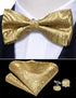 Barry.Wang Men Silk Paisley Cummerbund and Pre-tied Bowtie Handkerchief Cufflink Set for Tuxedo...