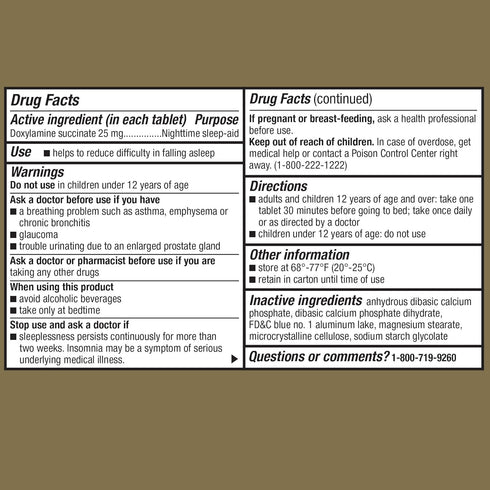 GoodSense Sleep Aid Doxylamine Succinate tablets, 25 mg, 32-count, Nighttime Sleep Aid to Help You Fall Asleep...