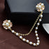 Champagne Tone Crystal Pearl Daisy Flower Brooches Pins with Pearl Chain Tassel Sweater Guard Clip Pin...
