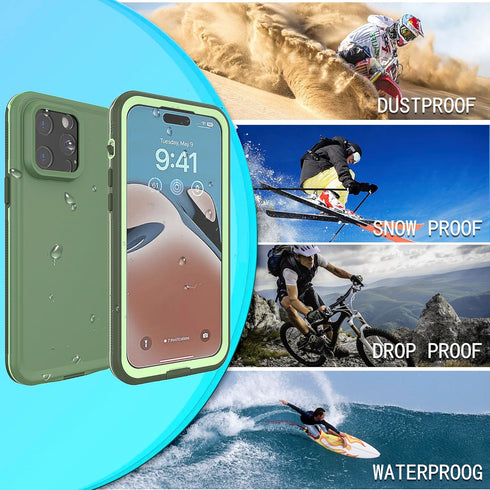 iPhone 14 Pro Waterproof Case,Retail Packaging,IP68 Full Sealed Snowproof Dustproof Shockproof Heavy Duty Protection Cover with Screen Protector f...