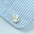 World Map Cufflinks - 3D Cut Stainless Steel with Gold Accents (Cufflinks Box Included)...