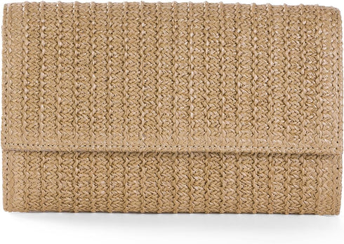 Straw Clutch Purse Shoulder Crossbody Bag Envelope Purse Raffia Handbag for Summer Beach Travel 2024 Trendy...
