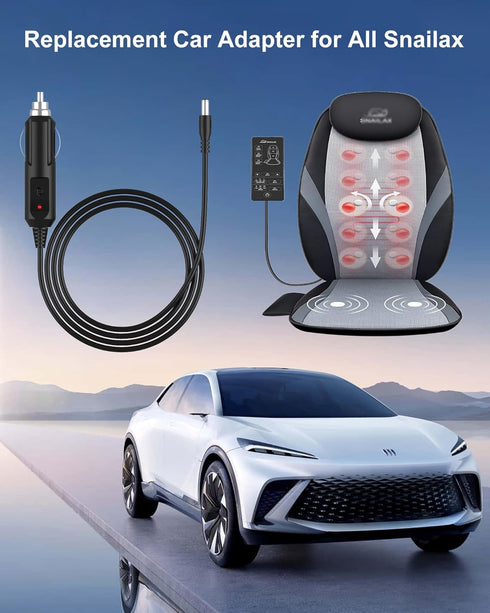 Replacement for Snailax Car Adapter, 12v Car Adapter Compatible for All Snailax Back Massage Chair Cigarette Lighter Car Charger Adapter, for Car ...