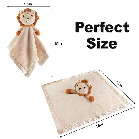 Pro Goleem Loveys for Babies - Soft Security Blanket Baby Snuggle Toy Newborn Stuffed Animals Baby Gifts for Boys and Girls, Lion 16 Inch...