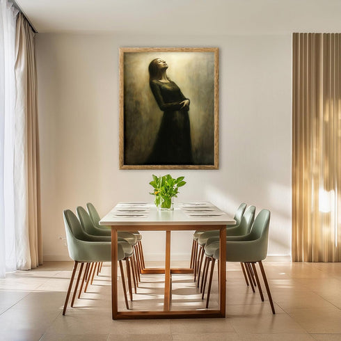 Posterizer 1 pcs-oil painting style of a woman with a serene expression 1-Collectibles & Fine Art Gift for Men Women Entrepreneur Teens Decor for...