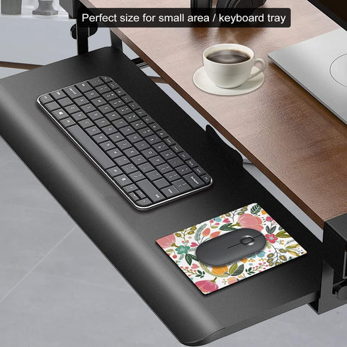 Small Mouse Pad Cute, Mini Mouse Pads for Wireless Mouse and Laptop, Travel Mousepads with Designs - Abstract Floral, Portable Mousepad with Non-s...