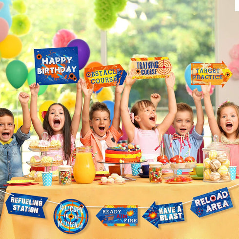 Outus 10 Pcs Dart Party Signs Cutouts Dart Battle Birthday Party Decoration Birthday Porch Door Cutouts Gifts...