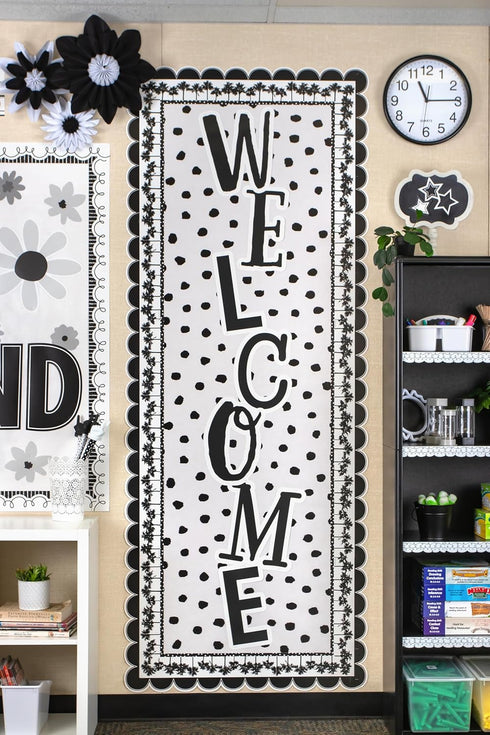 Teacher Created Resources Black and White Welcome Bulletin Board (TCR6805)...