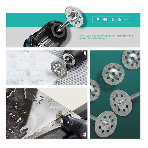 34 PCS Rotary Cutting Wheels Tool Kit,Mini Diamond Cutting Wheel, Circular Saw Blades and Resin Cut-off Wheels for Woodworking Metal Glass Plastic...
