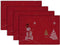 DII Embroidered Holiday Table Décor Collection Christmas Kitchen, Snowman Placemat Set, 13x19, Red, 4 Piece...