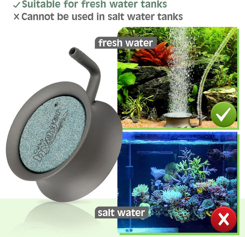 hygger Aquarium Air Stone Kit Small Nano Bubbles Quiet Ultra High Dissolved Oxygen Stone Fish Tank Air Stone Stainless Steel Fish Tank Bubbler Air...