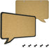 Navaris Cork Board Bulletin Board - Rectangular Speech Bubble Design 11 x 17 in, includes 5 Pins - Message Noticeboard Memo Shape Display Pinboard...