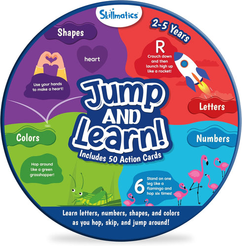 Skillmatics Flash Cards for Toddlers - Jump & Learn Letters, Numbers, Shapes & Colors, Preschool Learning, Travel Toys, Gifts for Kids Ages 2, 3, ...