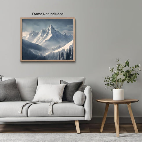 Posterizer 1 pcs-beautiful snowy mountain and trees winter scene-Landscape & Nature Art-GIft for Men Women Teens-Living Room Bedroom Decor- unfram...