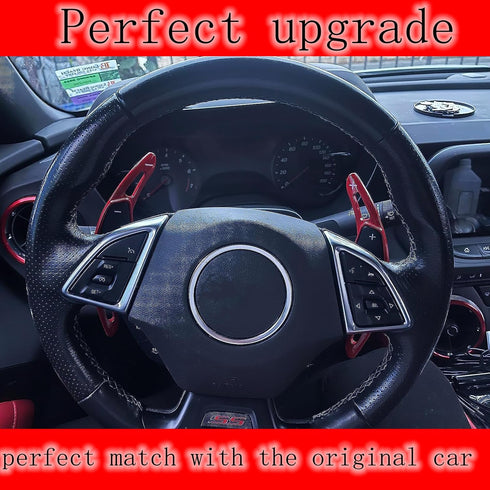 Yoursme Aluminum Steering Wheel Paddle Shifter Extension Cover Trim Shift Interior Accessories for Chevy Chevrolet Camaro 2016-2022, for 2014-2019...