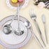 Serving Utensils Set, LAZAHOME Matte Silver 5-Piece Hostess Set, Stainless Steel Silverware Flatware Cutlery Serving Set for Dinner Parties Entert...