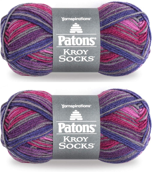 Patons Kroy Socks Yarn, 2-Pack, Purple Haze......