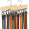 Belt Hanger for Closet, Sturdy Wood Belt Rack Closet Accessories with 14 Hooks Belt Organizer for Closet Organizers and Storage Max 42 Belts...